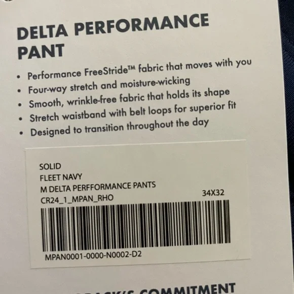 Rhoback Navy Blue Men's Delta Performance Pants